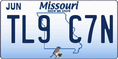 MO license plate TL9C7N