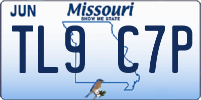 MO license plate TL9C7P