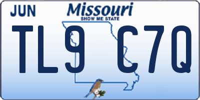 MO license plate TL9C7Q