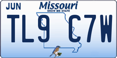 MO license plate TL9C7W
