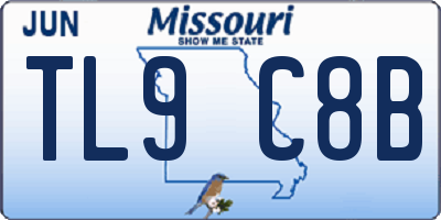 MO license plate TL9C8B