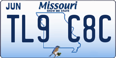 MO license plate TL9C8C
