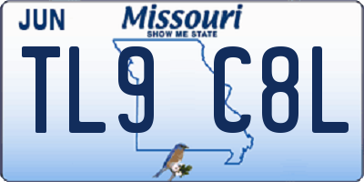 MO license plate TL9C8L