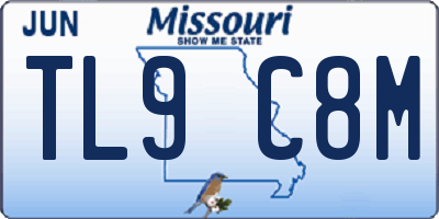 MO license plate TL9C8M