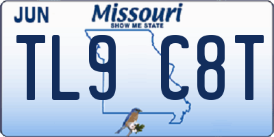 MO license plate TL9C8T