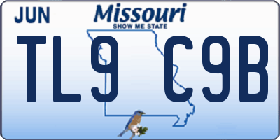 MO license plate TL9C9B