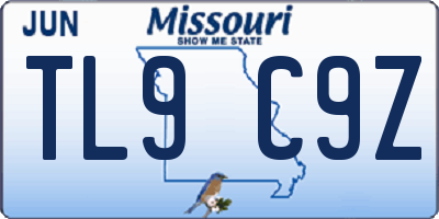 MO license plate TL9C9Z