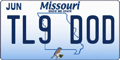 MO license plate TL9D0D