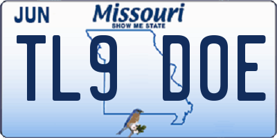 MO license plate TL9D0E