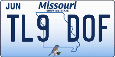 MO license plate TL9D0F