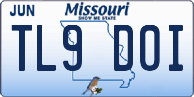 MO license plate TL9D0I
