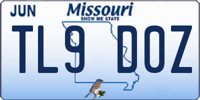 MO license plate TL9D0Z