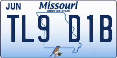 MO license plate TL9D1B