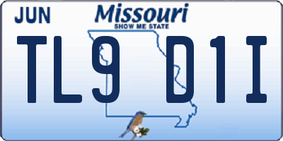 MO license plate TL9D1I