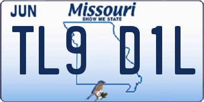 MO license plate TL9D1L