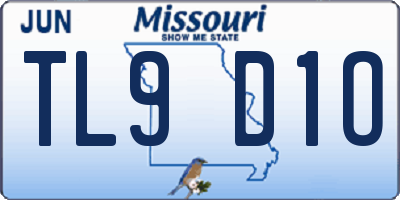 MO license plate TL9D1O