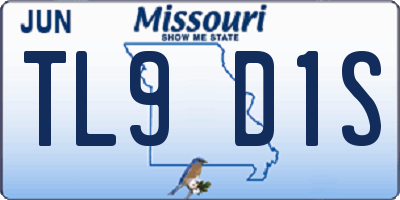 MO license plate TL9D1S