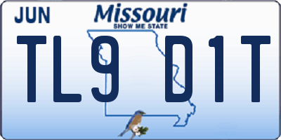 MO license plate TL9D1T