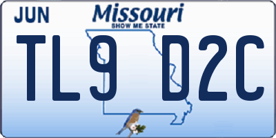 MO license plate TL9D2C