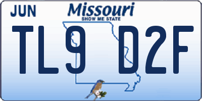 MO license plate TL9D2F