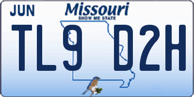 MO license plate TL9D2H