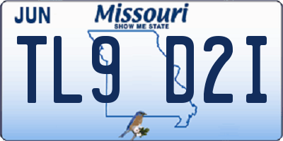 MO license plate TL9D2I