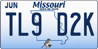 MO license plate TL9D2K