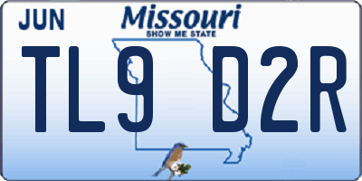 MO license plate TL9D2R