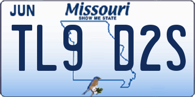 MO license plate TL9D2S