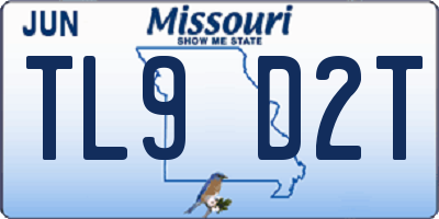 MO license plate TL9D2T