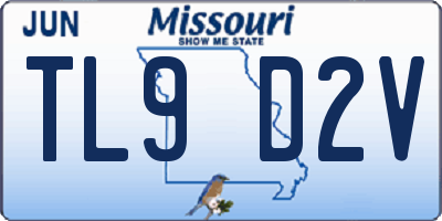 MO license plate TL9D2V