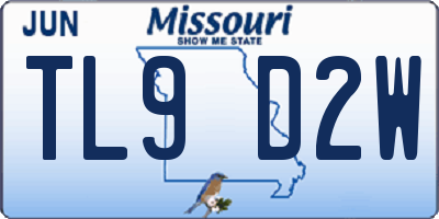 MO license plate TL9D2W