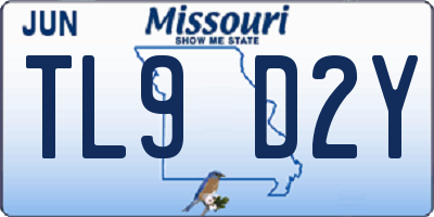 MO license plate TL9D2Y