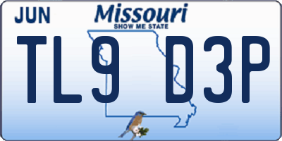 MO license plate TL9D3P