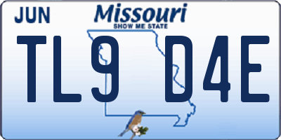 MO license plate TL9D4E