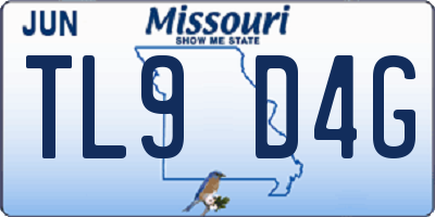 MO license plate TL9D4G