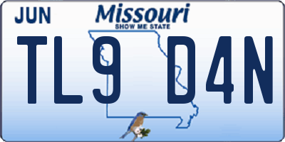 MO license plate TL9D4N