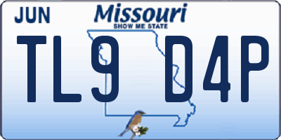 MO license plate TL9D4P