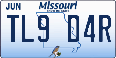 MO license plate TL9D4R