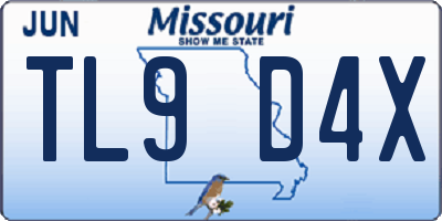MO license plate TL9D4X