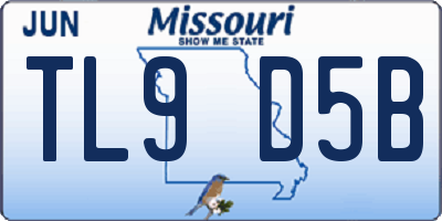 MO license plate TL9D5B