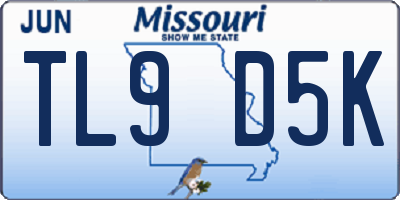 MO license plate TL9D5K