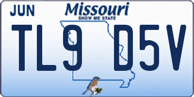 MO license plate TL9D5V