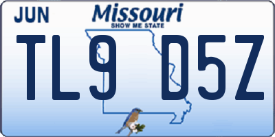 MO license plate TL9D5Z