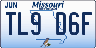MO license plate TL9D6F