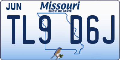 MO license plate TL9D6J