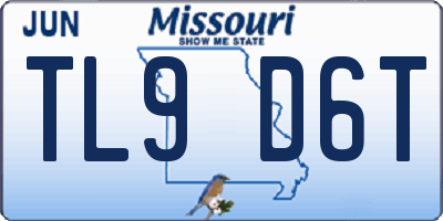 MO license plate TL9D6T