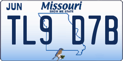 MO license plate TL9D7B