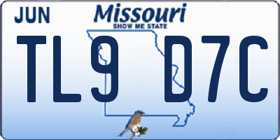 MO license plate TL9D7C