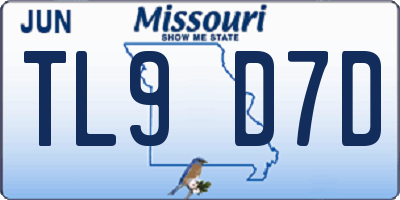 MO license plate TL9D7D
